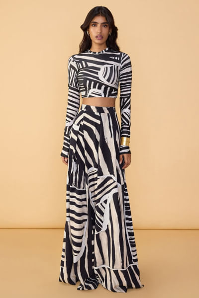 Black and white stripe co-ords