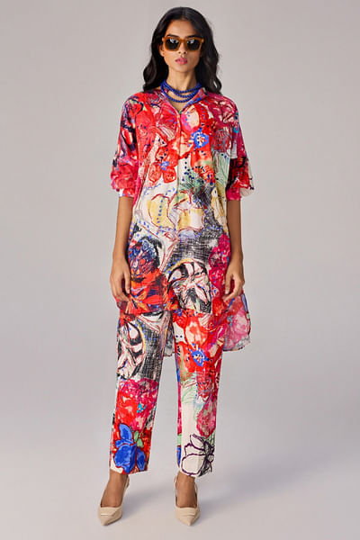 Multicolour printed co-ords