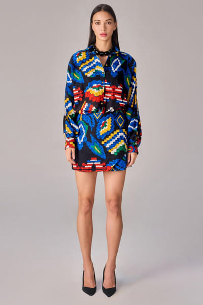 Blue aztec printed co-ords