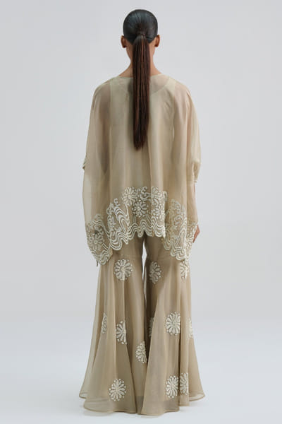 Peachoo Light beige bead hand embroidered top PEACMAY26D143844