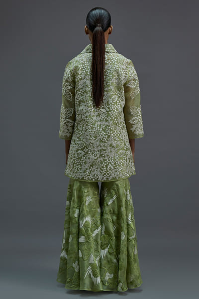 Peachoo Grass green cutwork jacket PEACAUG26D351004