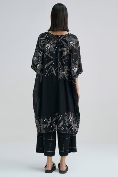 Peachoo Black contrast hand stitched pants PEACJUL26D149893