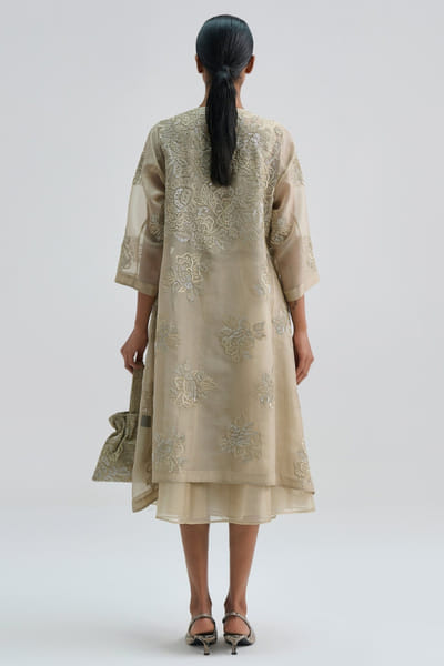 Peachoo Light beige silk organza skirt PEACMAY26D143847