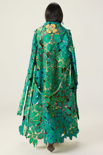Saaksha & Kinni Lime green printed embroidered jacket set SAAKAUG26D151954