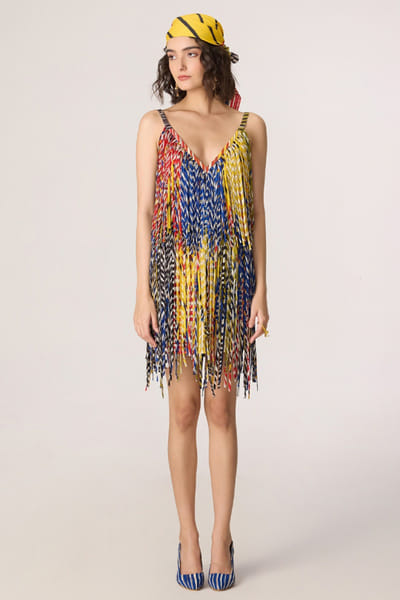 Saaksha & Kinni Multicolour stripe printed mini dress SAAKJUL26D148577