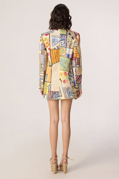Saaksha & Kinni Multicolor abstract printed blazer SAAKJUL26D349200