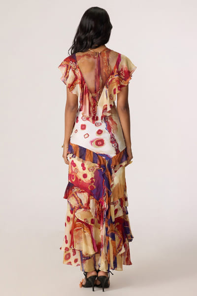 Saaksha & Kinni Multicolour abstract printed blouse SAAKJUL26D148582