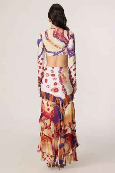 Saaksha & Kinni Multicolor abstract printed blouse SAAKAUG26D253730