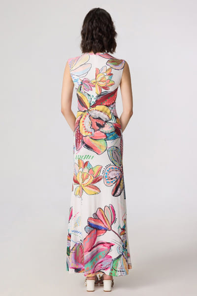 Saaksha & Kinni Multicolor abstract floral printed dress SAAKJUL26D349213
