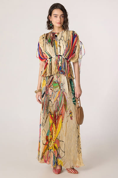Saaksha & Kinni Multicolor abstract-floral printed blouse SAAKJUL26D349214