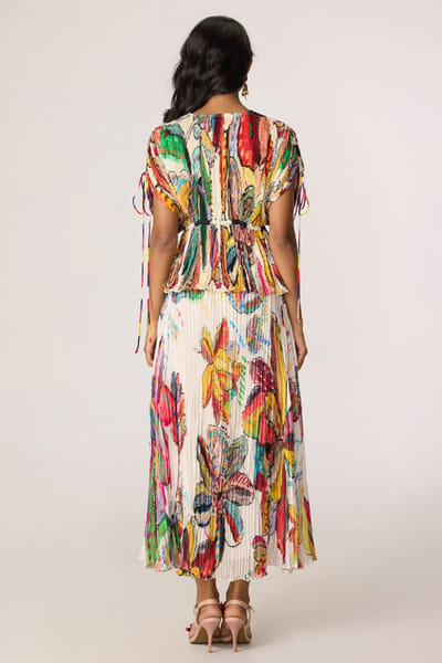 Saaksha & Kinni Multicolor abstract floral printed skirt SAAKJUL26D148589
