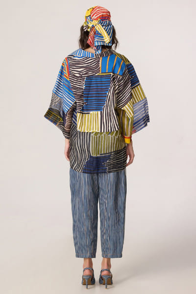 Saaksha & Kinni Multicolour stripe printed shirt SAAKJUL26D349206