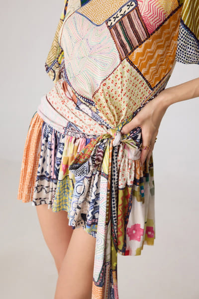 Saaksha & Kinni Multicolour abstract printed mini dress SAAKJUL26D349195