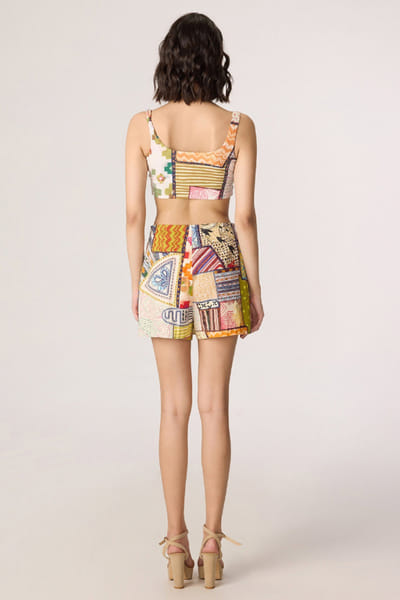 Saaksha & Kinni Multicolour abstract printed bustier SAAKJUL26D349201