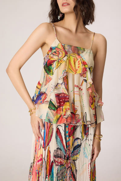 Saaksha & Kinni Multicolour abstract floral printed top SAAKJUL26D148593