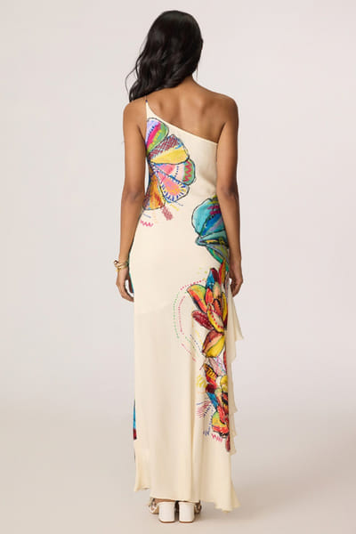 Saaksha & Kinni Multicolor abstract printed maxi dress SAAKJUL26D148599