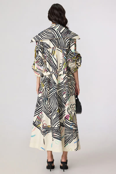 Saaksha & Kinni Black and white abstract printed mini dress SAAKJUL26D148591
