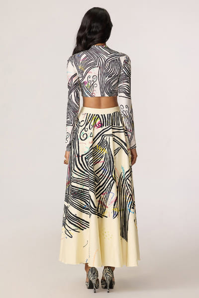 Saaksha & Kinni Multicolor abstract floral printed blouse SAAKJUL26D349203