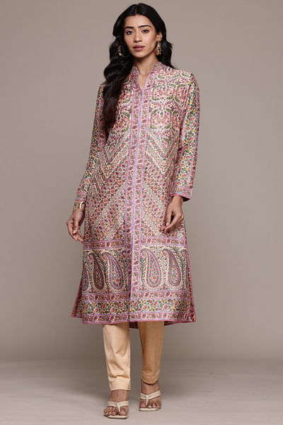 Off-white paisley printed kurta set