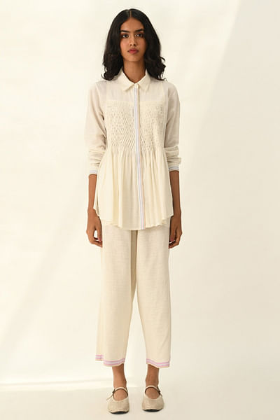 Ivory elasticated pants