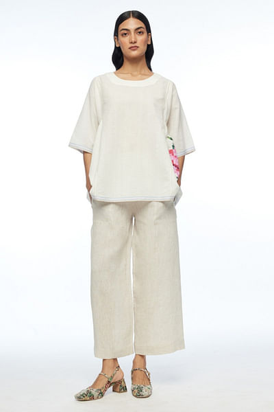 Beige elasticated pants