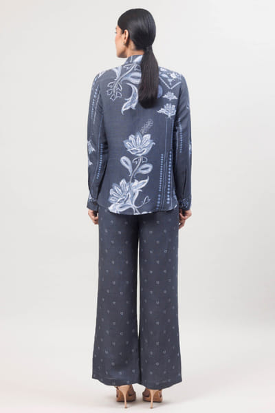 Sue Mue Charcoal grey floral printed co-ord set SUEMAPR26D143077