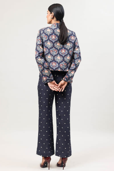 Sue Mue Navy blue printed co-ord set SUEMAPR26D143079