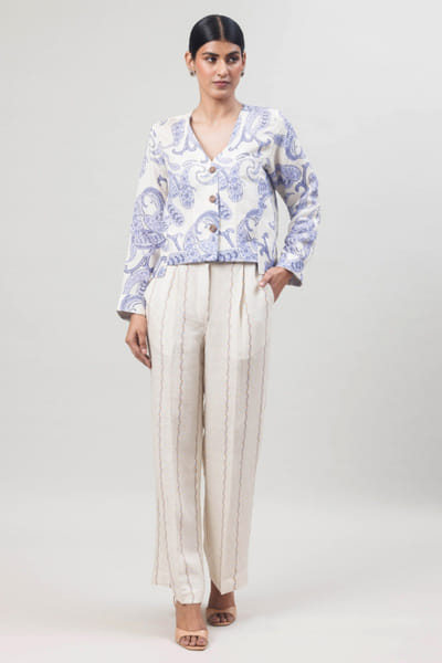 Sue Mue Off-white paisley printed co-ord set SUEMAPR26D143080