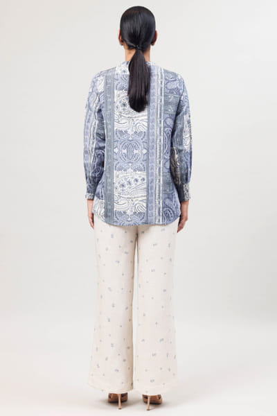 Sue Mue Off-white printed linen co-ord set SUEMAPR26D143084