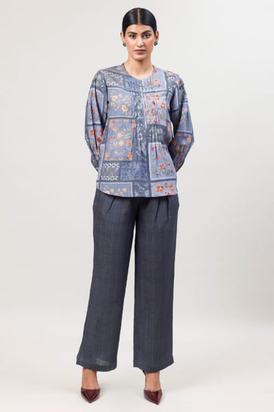 Sue Mue Charcoal grey printed co-ord set SUEMAPR26D143087