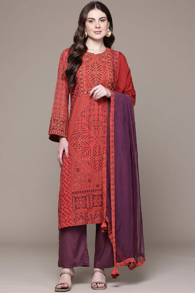 Ritu Kumar Red printed kurta set RITUMAY26D245541