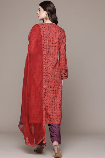 Ritu Kumar Red printed kurta set RITUMAY26D245541