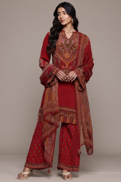 Ritu Kumar Red printed kurta set RITAPR25D125166