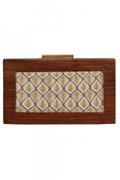 Wooden printed clutch