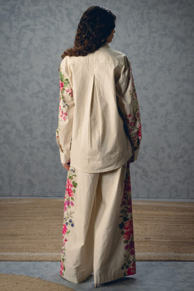 Paulmi & Harsh Ivory printed poplin co-ord set PAULAPR26D142598