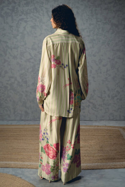 Paulmi & Harsh Pista green floral printed co-ord set PAULAPR26D243145