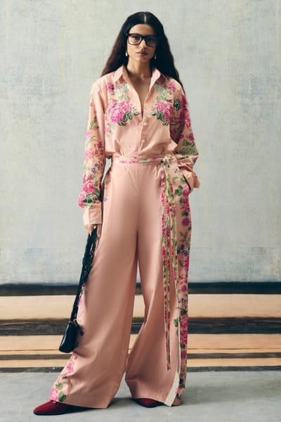 Paulmi & Harsh Pink floral printed co-ord set PAULAPR26D243132