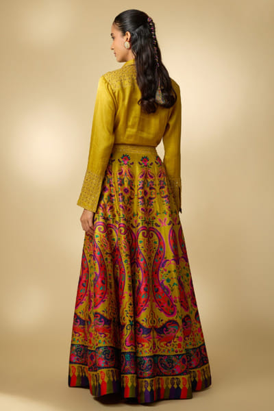 Shraddha Rambhia Mustard paisley print skirt set SHRAMAY26D244866