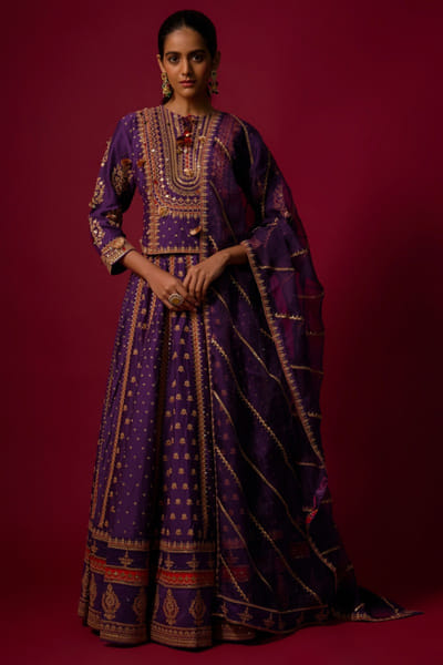 Shraddha Rambia Purple hand embellished lehenga set SHRAMAY26D144591
