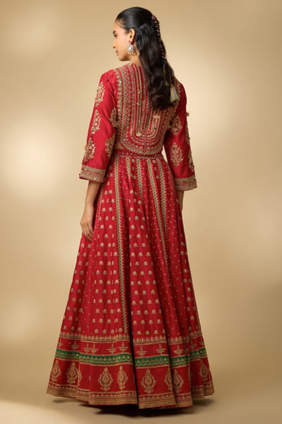 Shraddha Rambia Red hand embellished lehenga set SHRAMAY26D144590