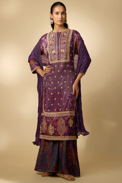 Shraddha Rambia Purple dori embroidered kurta set SHRAMAY26D144594