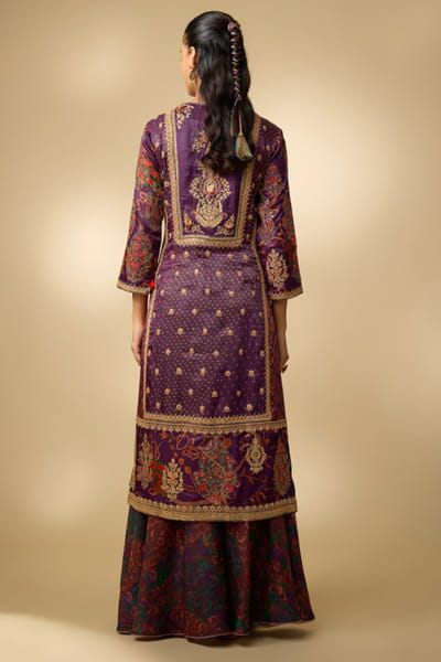 Shraddha Rambia Purple dori embroidered kurta set SHRAMAY26D144594