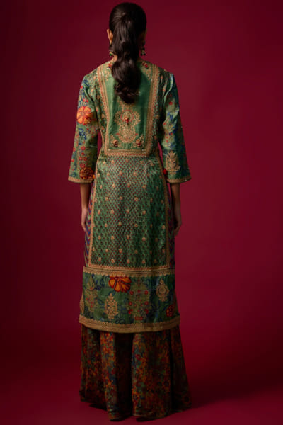 Shraddha Rambia Green dori embroidered kurta set SHRAMAY26D144593