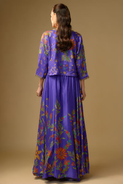 Shraddha Rambhia Purple floral print jacket and lehenga set SHRAMAY26D244842