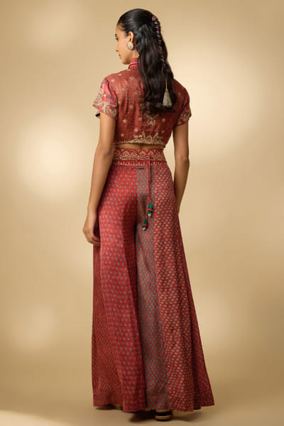 Shraddha Rambhia Red butti print embroidered palazzo set SHRAMAY26D244846