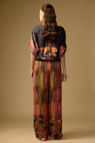Shraddha Rambhia Black floral print top and palazzo set SHRAMAY26D244856