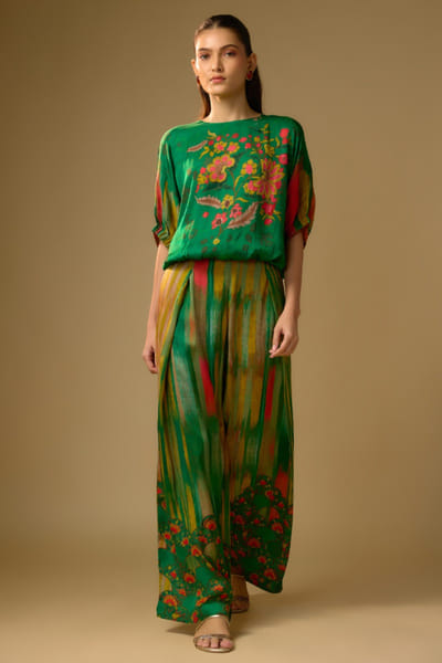 Shraddha Rambhia Bottle floral print top and palazzo set SHRAMAY26D244854