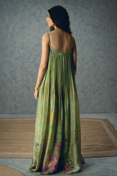 Paulmi & Harsh Pista green printed jumpsuit PAULMAY26D343710