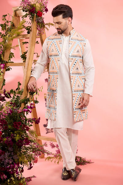 Multicolour mirror work Indo-Western jacket