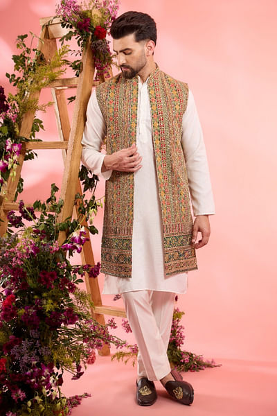 Multicolor zari embroidery Indo-Western jacket